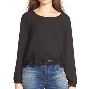 ASTR Black Long Sleeve Blouse